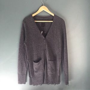 RtA raw edge button down cardigan, medium